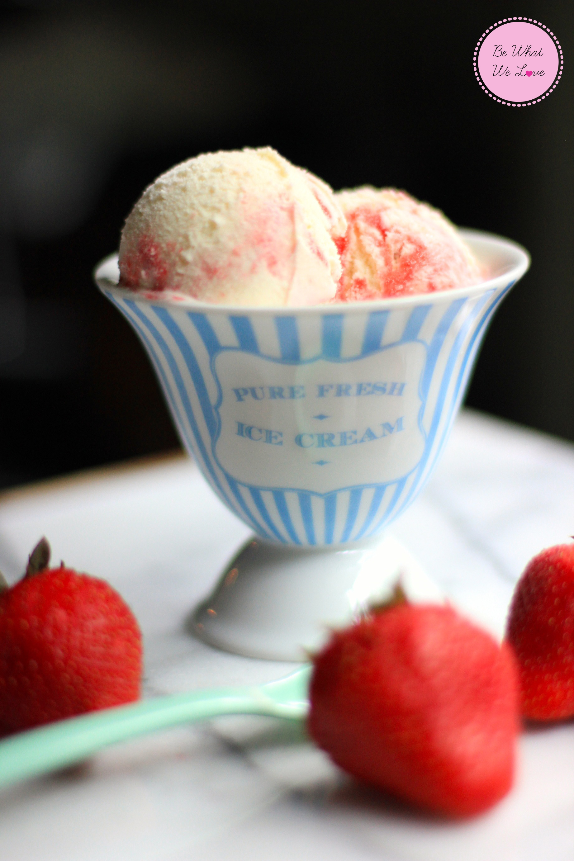 Vanilla Strawberry Swirl Ice Cream | Be What We Love recipe