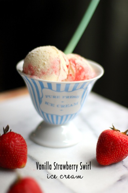 Vanilla Strawberry Swirl Ice Cream | Be What We Love recipe